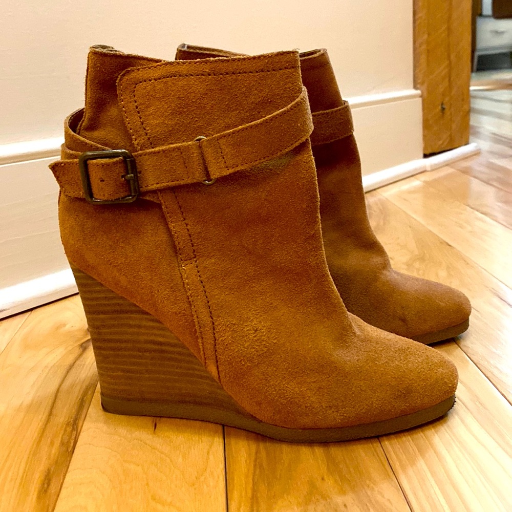 We Who See Suede Wedge Bootie